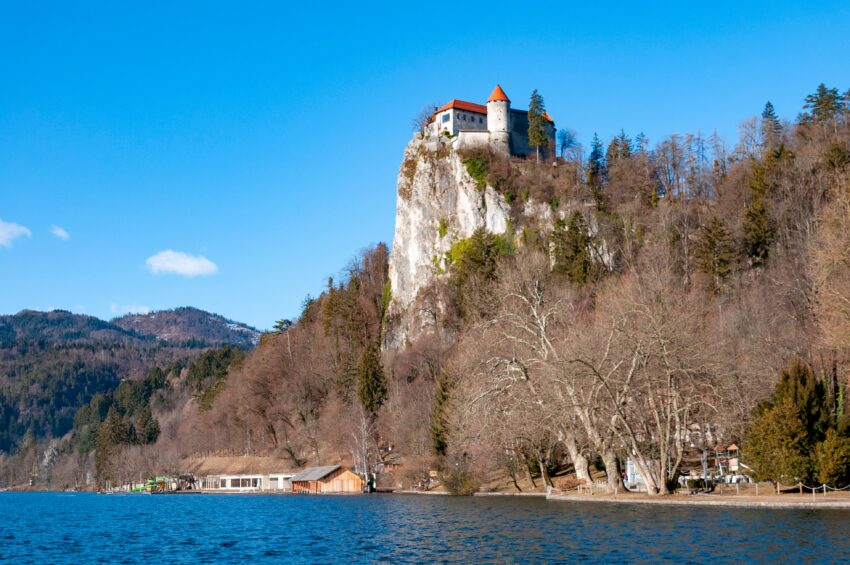 View of Bled Castle from lake