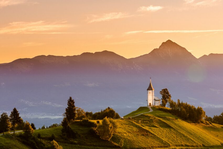 Iconic Photo of Church at Jamnik, Slovenia