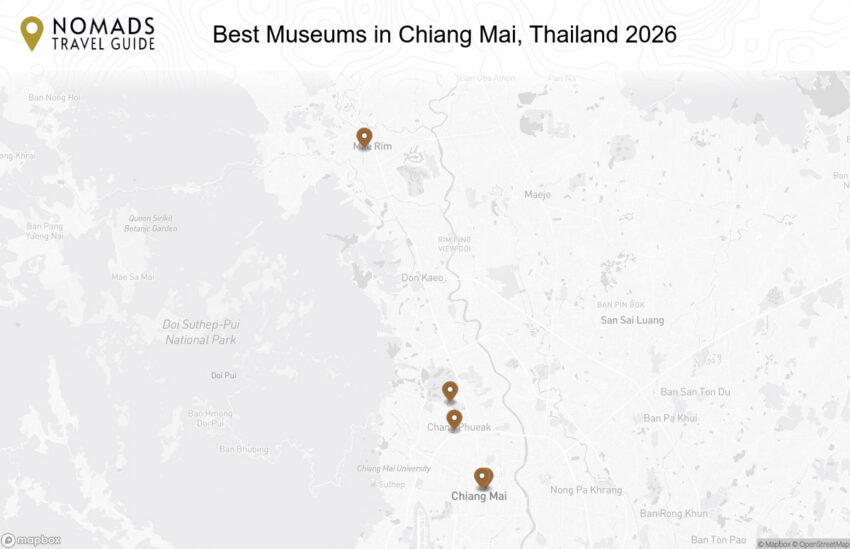 Map of the Best Museums in Chiang Mai, Thailand: Art, Culture & Hidden Gems walking route with 5 stops in Chiang Mai.