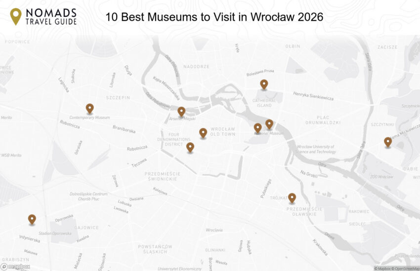 Map of the 10 Best Museums to Visit in Wrocław: Art, History & Hidden Gems walking route with 10 stops in Wrocław.