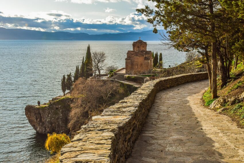 The church, Sveti Jovan Kaneo overlooking the Lake.